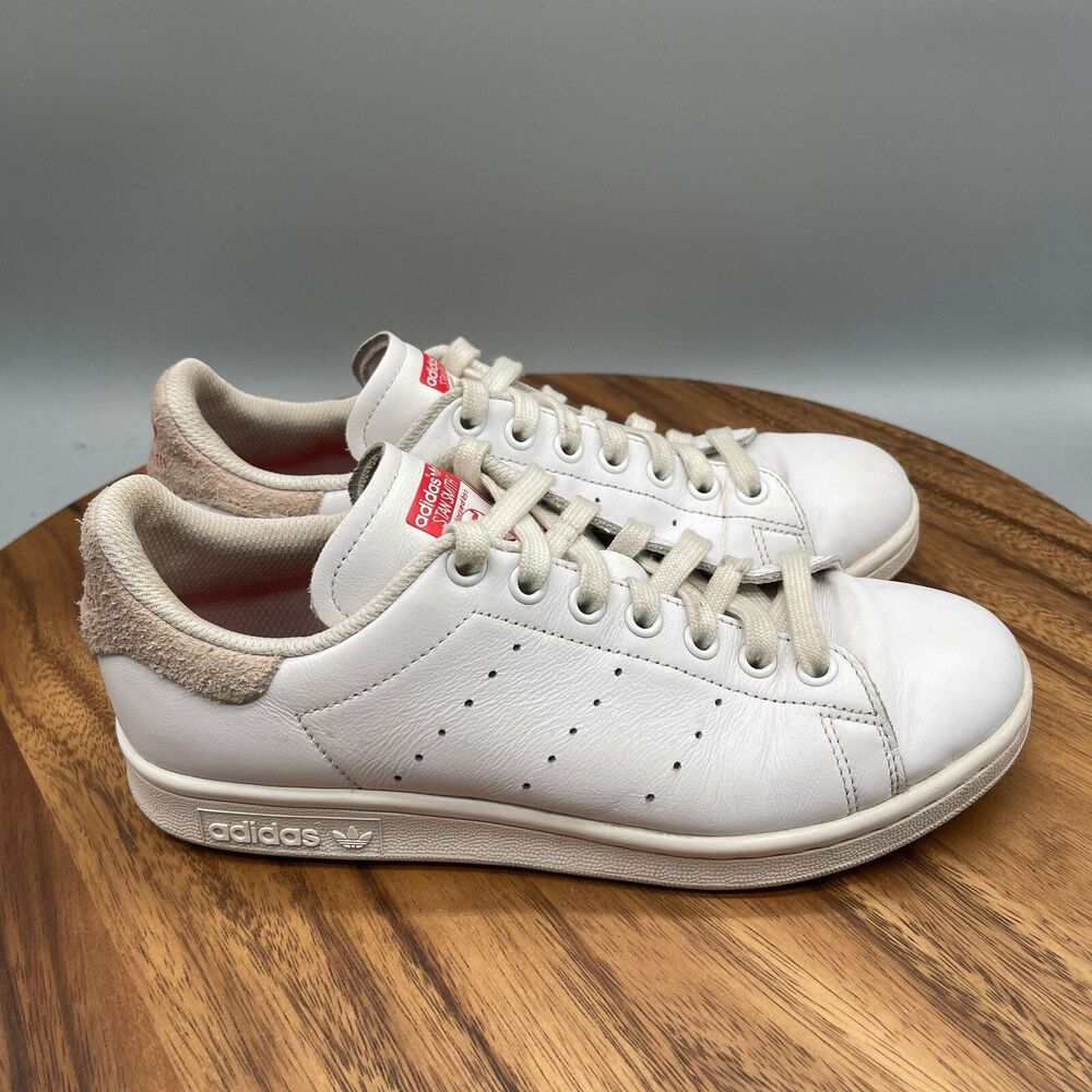 Adidas Stan Smith Shoes Womens 6.5 White Leather Comfort Walking Casual Sneakers